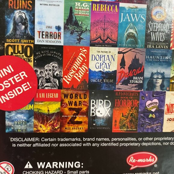 1000-Piece Horror Movie Puzzle By Re-Marks With Classic Covers Of Scary Books - Picture 5 of 7